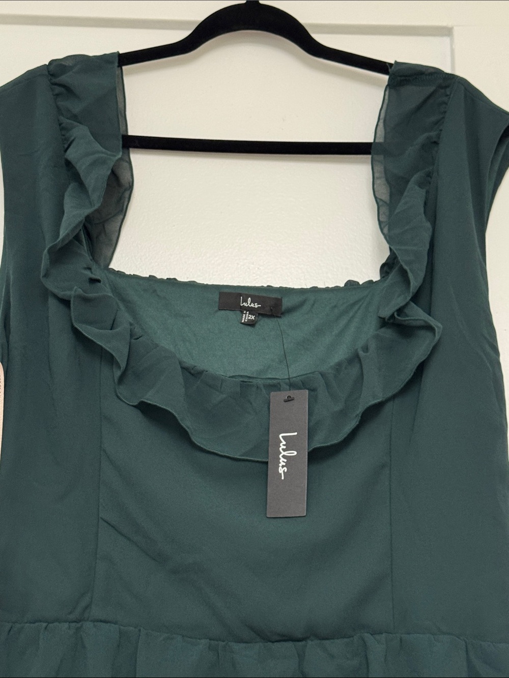 Sleeveless Ruffle Tiered Maxi Dress - Deep Green - Picture 2 of 2